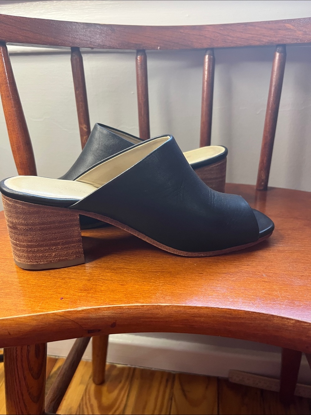 Nisolo Paloma Open Toe Mule Black Leather Sandals Women’s Size 7 - Picture 10 of 11